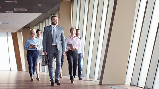 colleagues walking together
