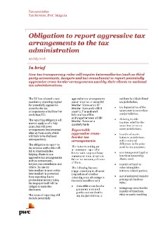 Tax Transparency Rules for Intermediaries Newsletter - July 2018