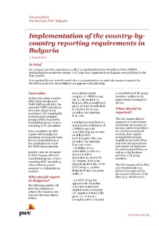Implementation of the country-bycountry reporting requirements in Bulgaria
