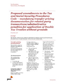 Tax Newsletter: Proposed amendments to the Tax and Social Security Procedures Code